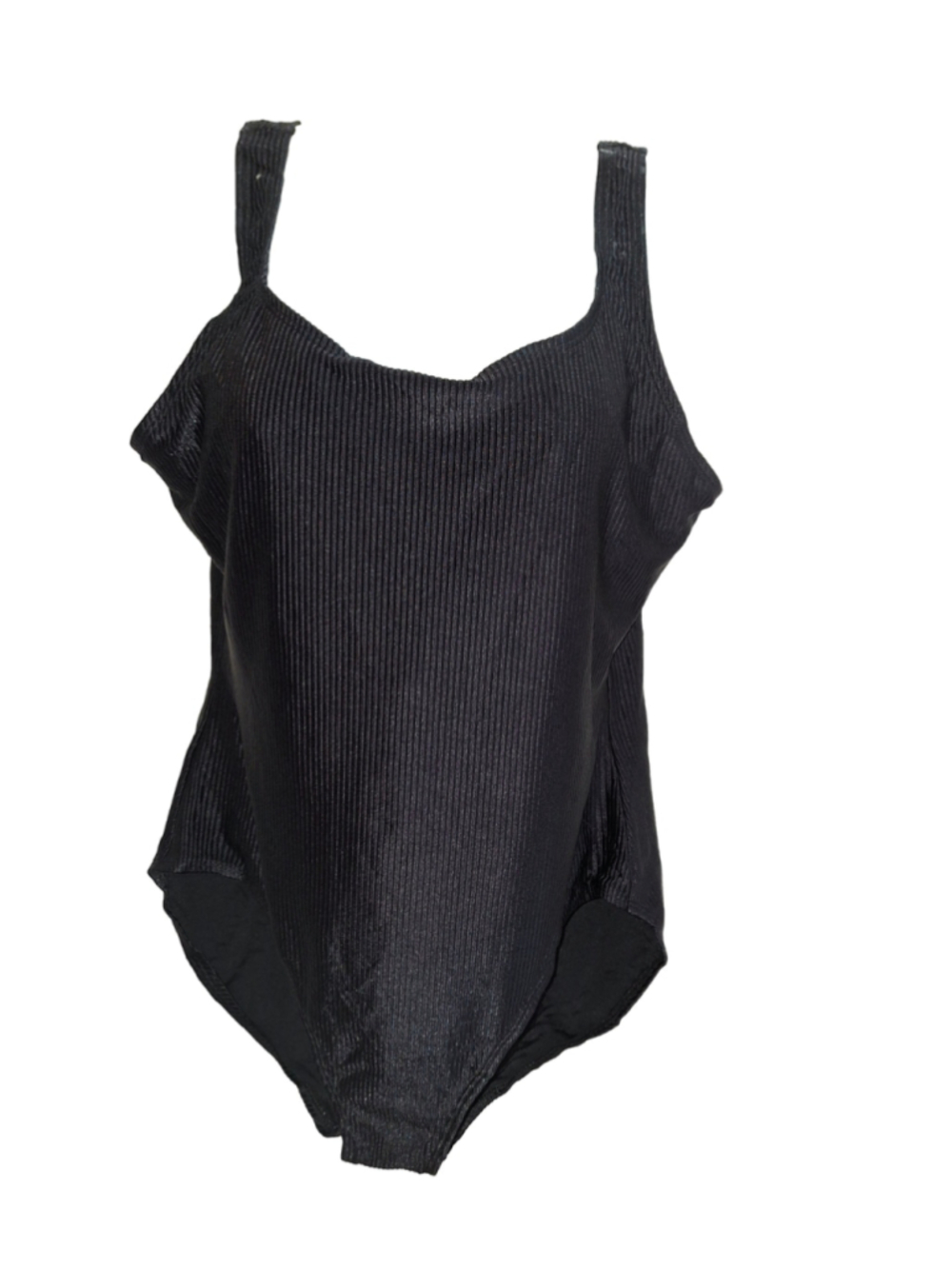 Vintage Catalina Black Ribbed One Piece Swimsuit Size 3X beach resortcore